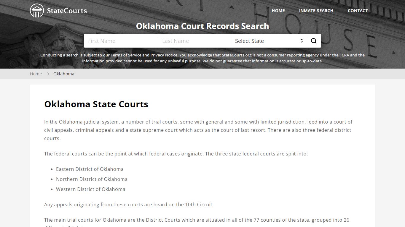 Oklahoma Court Records - OK State Courts